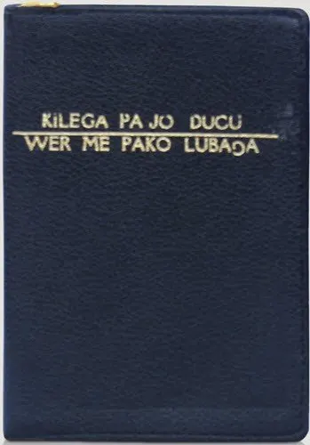 Navy zip-around cover of Kilega pa Jo Ducu and Wer me Pako Lubanga, the Luo prayer and hymn book