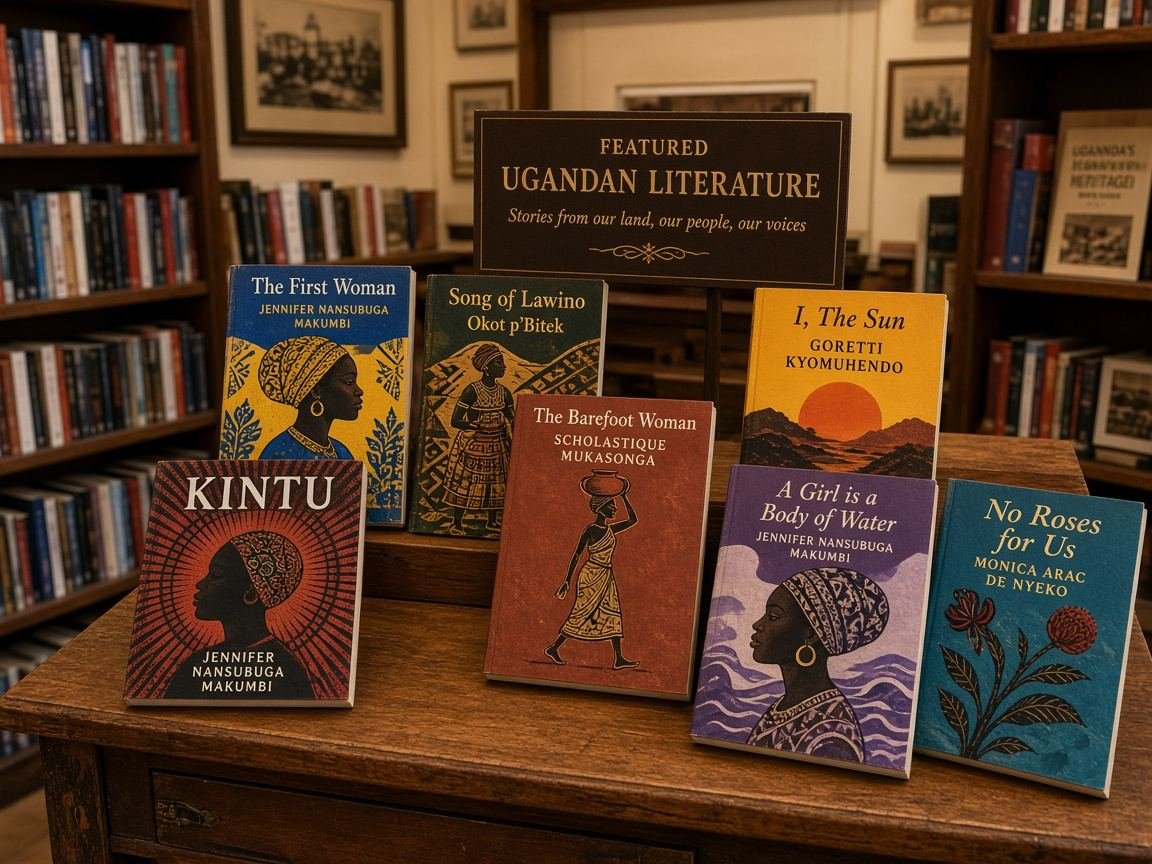 Ugandan literature titles on display for book club readers